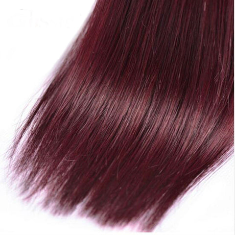 Red Color Human Hair  Double Weft Hair Extension