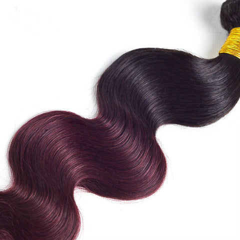 Two Tone Human Hair Bundles Non Remy Hair Extensions