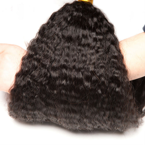 Kinky Straight Hair Human Non Remy Hair Extension