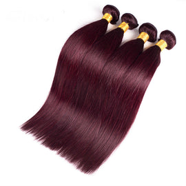 Red Color Human Hair  Double Weft Hair Extension