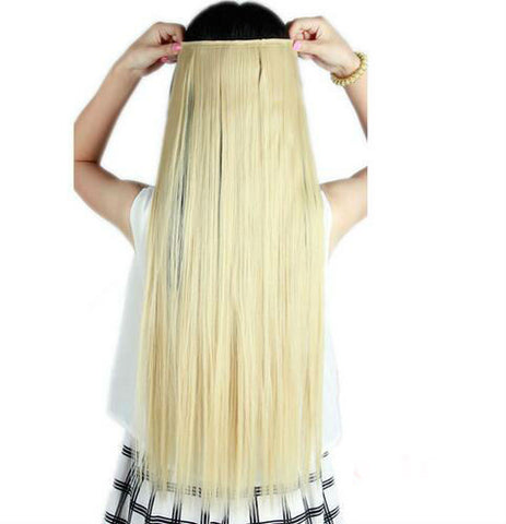 Girl Hair Piece Synthetic Long Straight Clip in Hair Extension