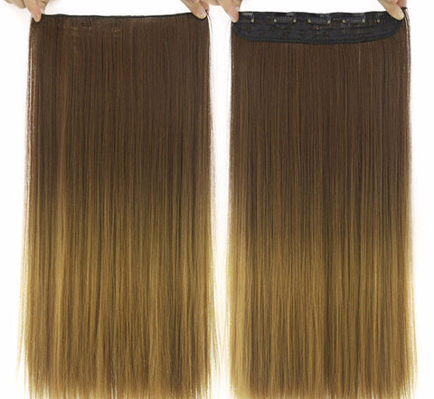 Long Straight Black To Gray Ombre Hair Extensions