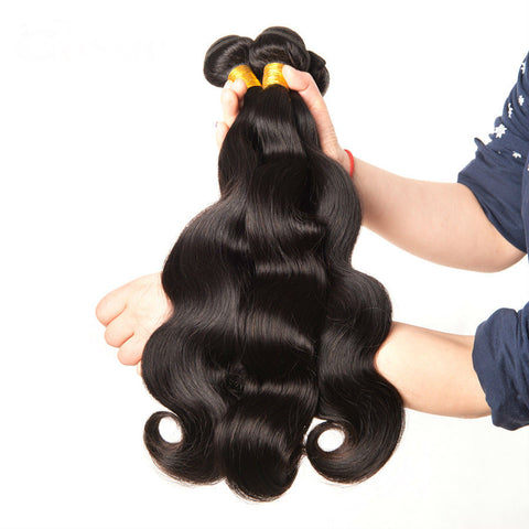 Body Wave Human Hair Natural Color Double  Hair Extension