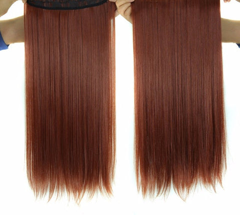 Long Straight 5Clips In Hair Extensions Black Brown