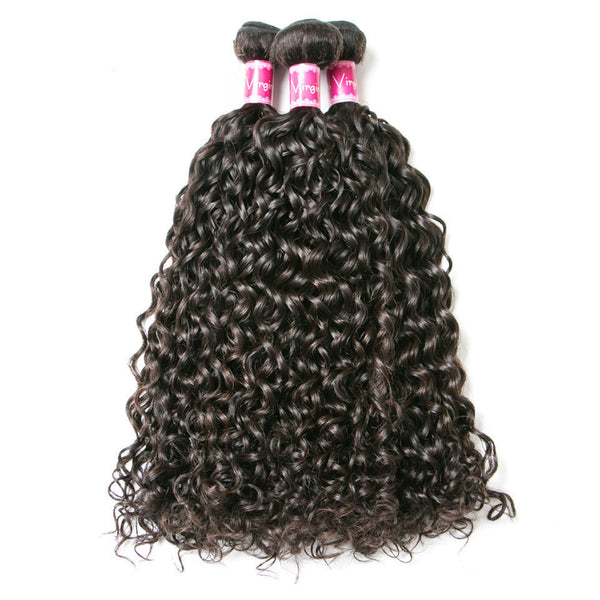 Hair Extension Water Wave Human Hair   Natural Black