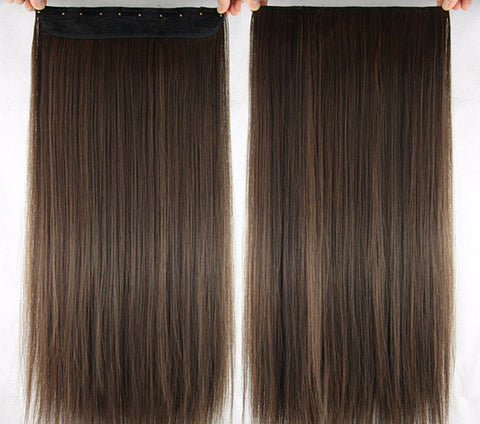 Long Straight Black To Gray Ombre Hair Extensions