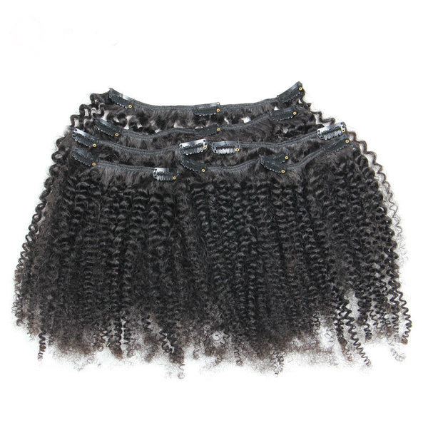 Afro Kinky Curly Clip In Human Hair Extensions