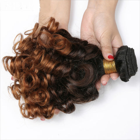 Bouncy Curly Hair Ombre Brazilian Hair Extensions