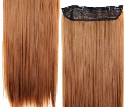 Long Straight 5Clips In Hair Extensions Black Brown