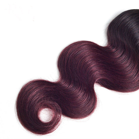 Two Tone Human Hair Bundles Non Remy Hair Extensions