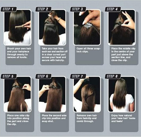 Girl Hair Piece Synthetic Long Straight Clip in Hair Extension