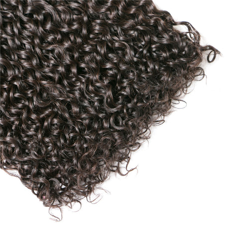 Hair Extension Water Wave Human Hair   Natural Black
