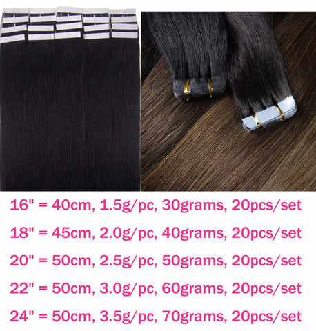 Human Hair Extensions Tape In Hair Skin Non-remy