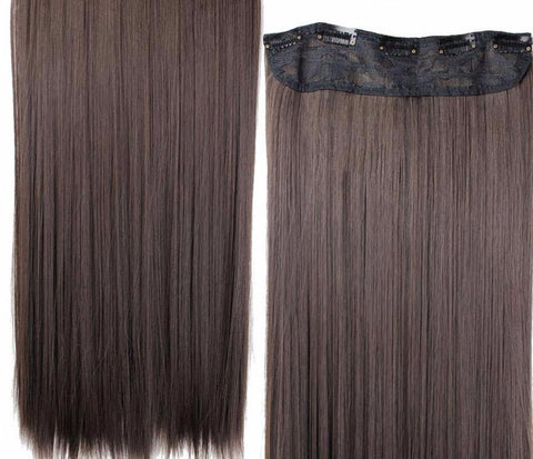 Long Straight 5Clips In Hair Extensions Black Brown