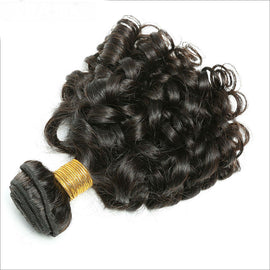 Bouncy Curly Hair Bundles Natural Color Human Hair Extensions