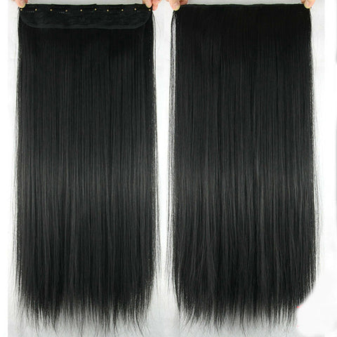 Long Straight Black To Gray Ombre Hair Extensions