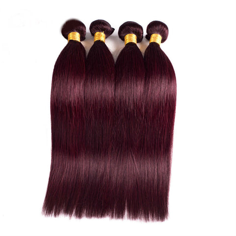 Red Color Human Hair  Double Weft Hair Extension