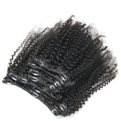 Afro Kinky Curly Clip In Human Hair Extensions