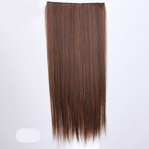 Long Straight 5Clips In Hair Extensions Black Brown