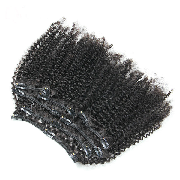 Afro Kinky Curly Clip In Human Hair Extensions