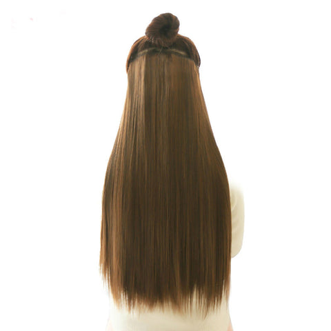 Long Straight 5Clips In Hair Extensions Black Brown